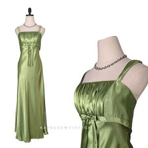 Vintage Mcclintock Prom Dress Maxi Gown 8 Green Fairy Princess Empire 90S Y2K